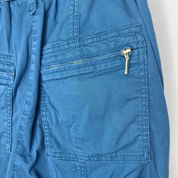 Anthropologie Ellie Embroidered High-Waisted Paperbag Utility Pants Teal Size 0 - Picture 6 of 11